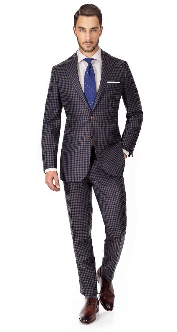 Grey Guncheck Wool & Cashmere Suit