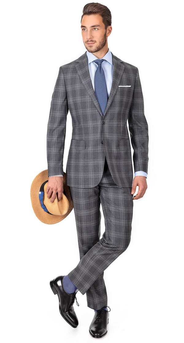 Charcoal Shadow Check Suit