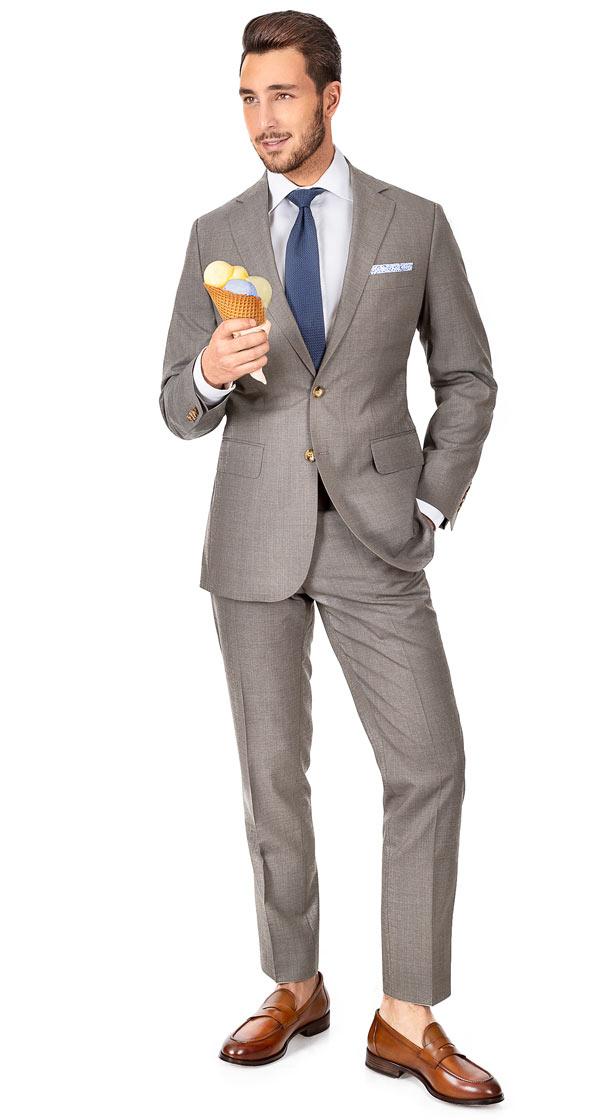 Tropical Rustic Taupe Suit