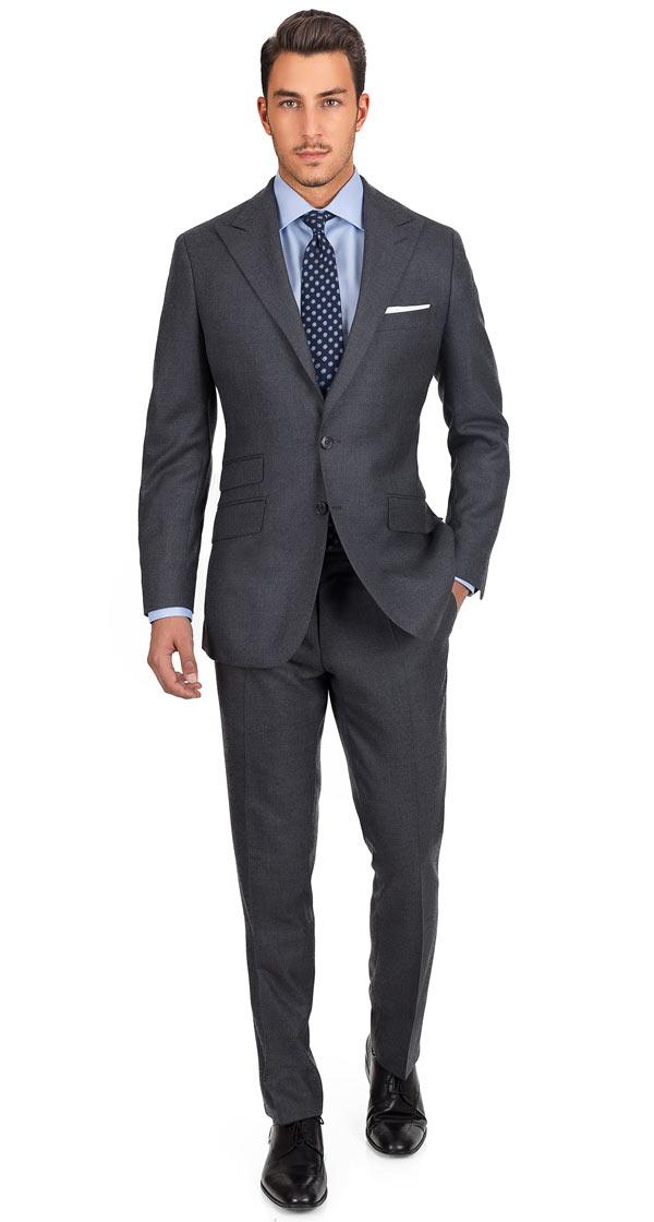 Suit in 11 oz Grey Twill Wool