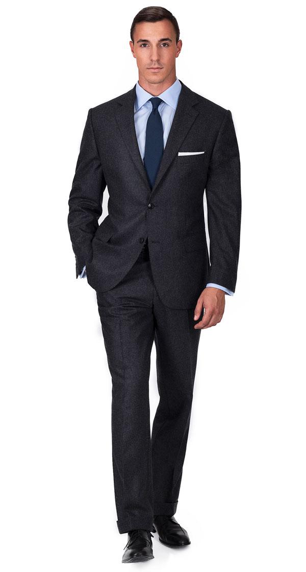 Suit in Charcoal Wool Flannel