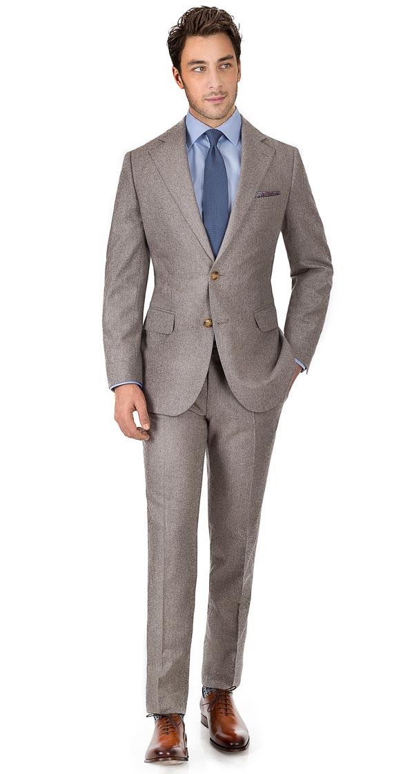 Suit in Light Brown Wool Flannel