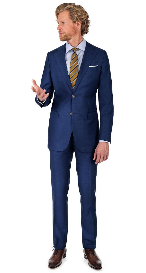 Suit in Blue Plaid Wool