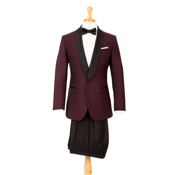 Burgundy Wool & Mohair Dinner Suit