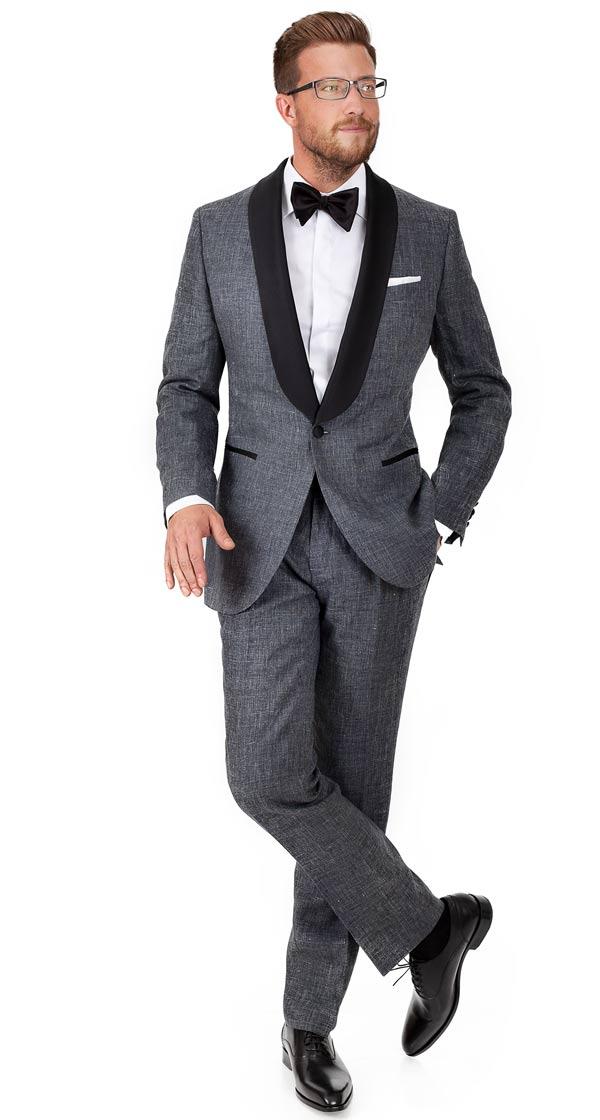 Dark Grey Linen Tuxedo