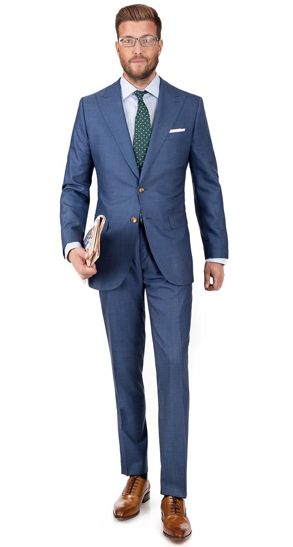 Vendetta Steel Blue Birdseye Suit