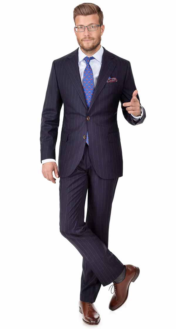 Vendetta Blue Stripe Navy Suit