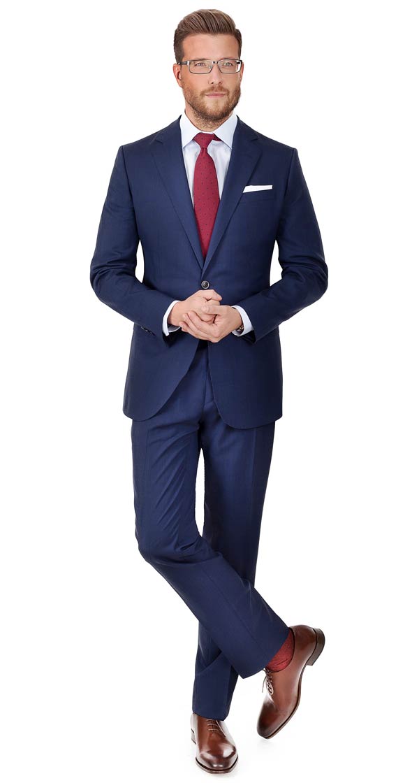 Navy Shadow Plaid Suit