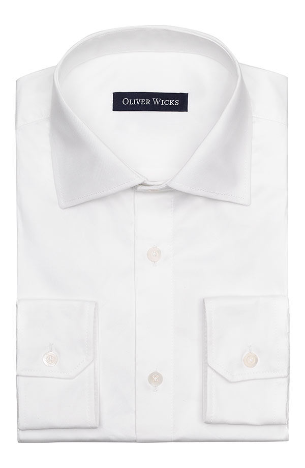 White Non-iron Cotton Twill Shirt