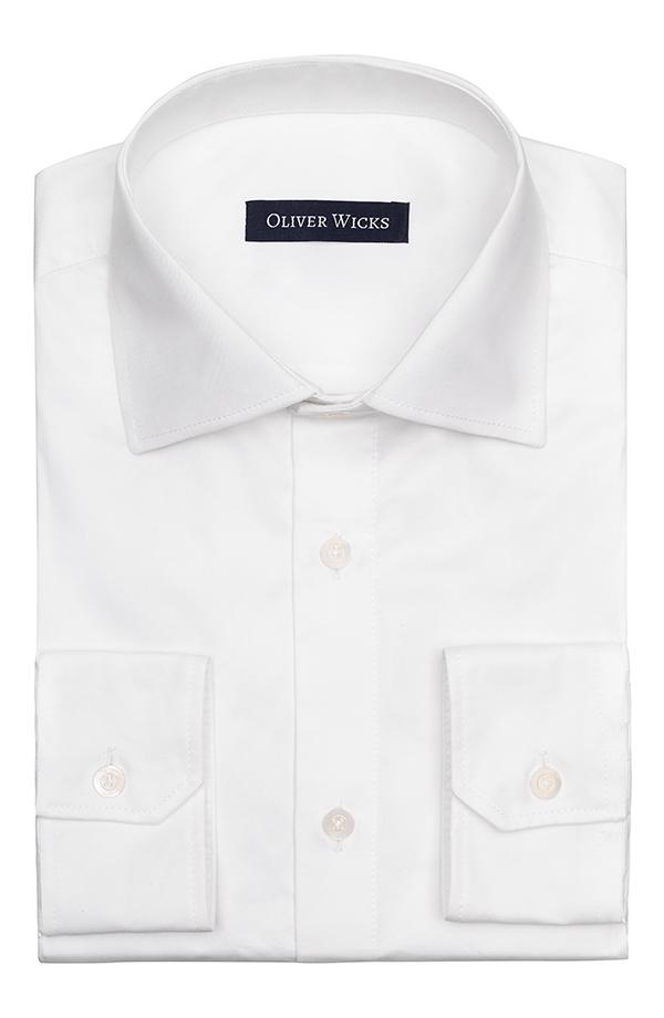 White Non-iron Cotton Twill Shirt
