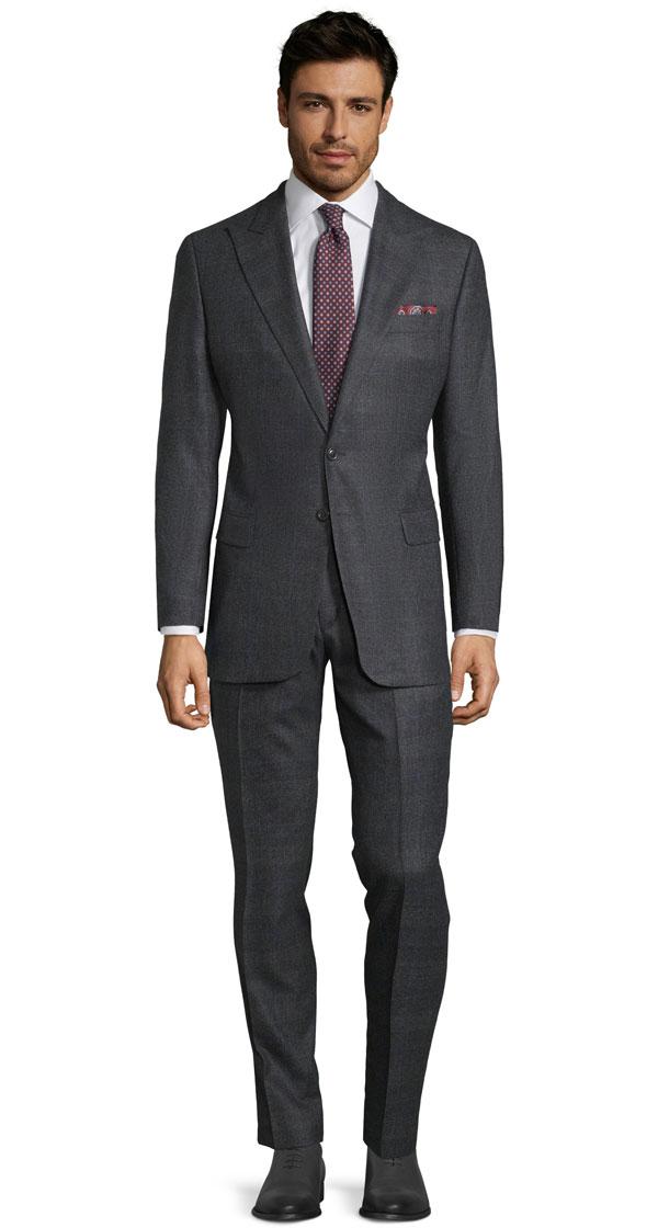 Charcoal Plaid With Navy Overcheck Suit