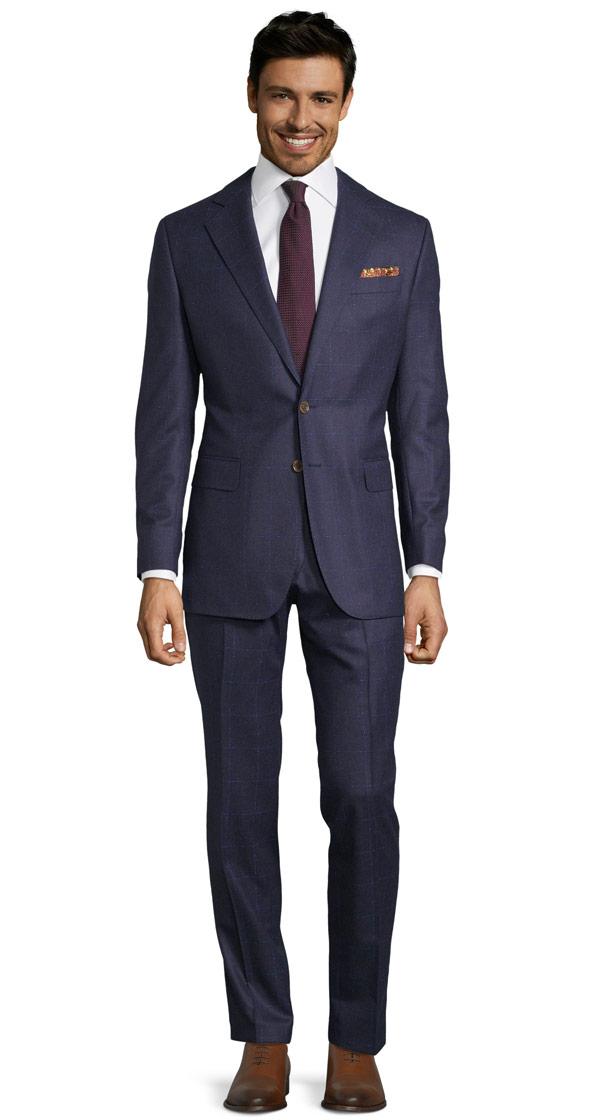 Blue Shadow Check Suit