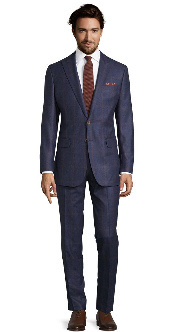 Tangerine Check Navy Plaid Suit