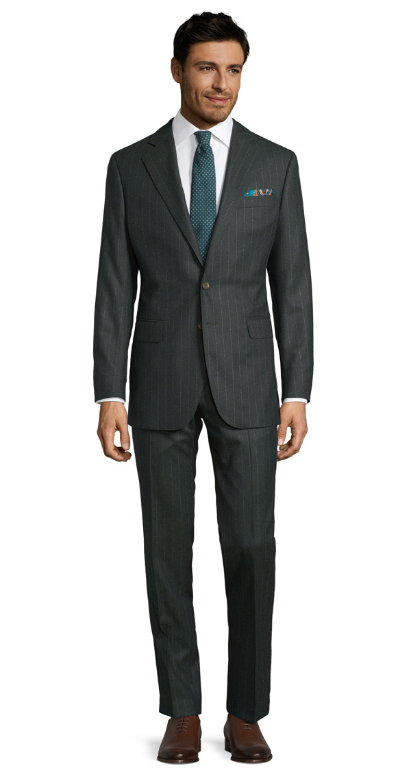 Blue Stripe Green Suit