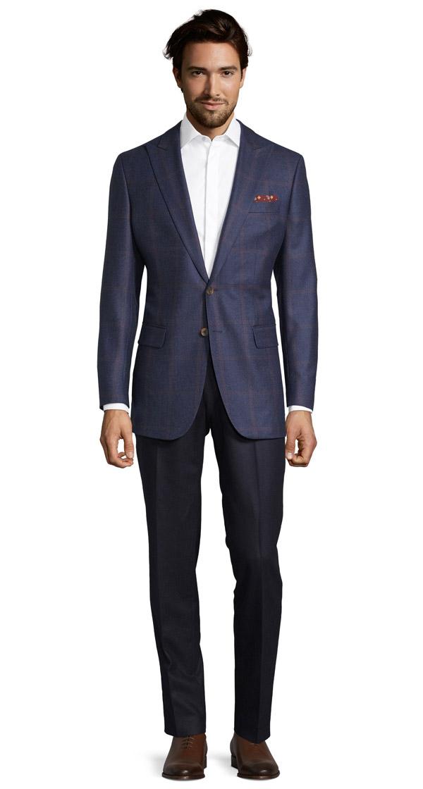 Tangerine Check Navy Plaid Blazer
