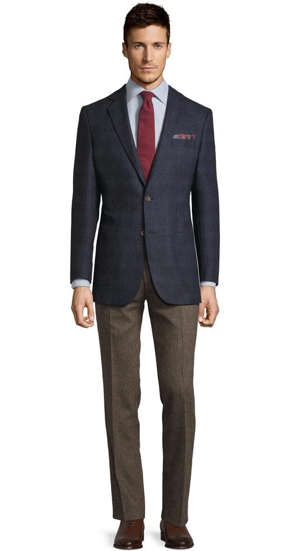 Navy Vintage Hopsack Tweed Blazer