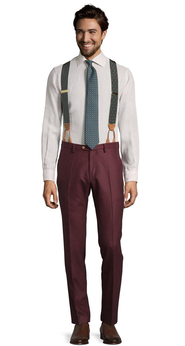 Burgundy Wool Flannel Pants