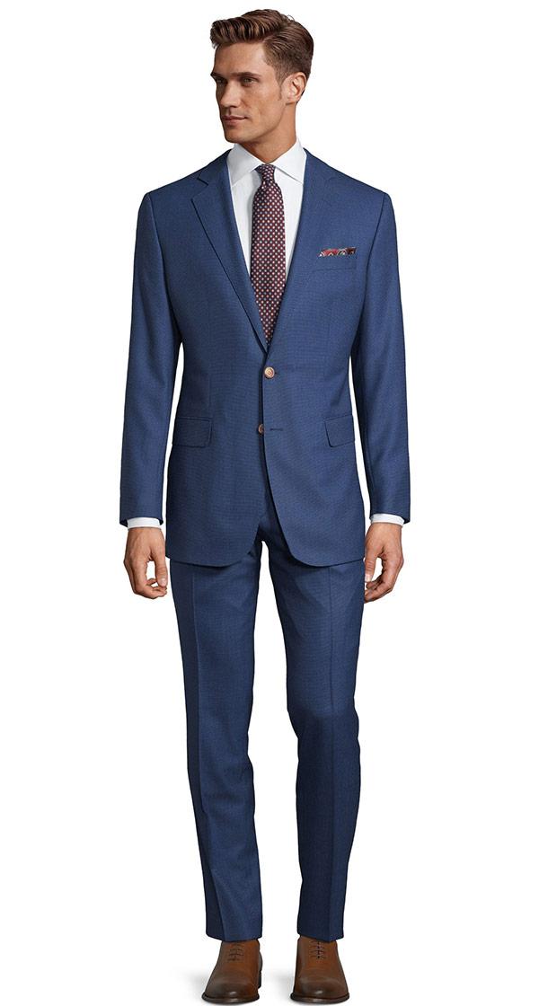 Vendetta Premium Intense Blue Birdseye Suit