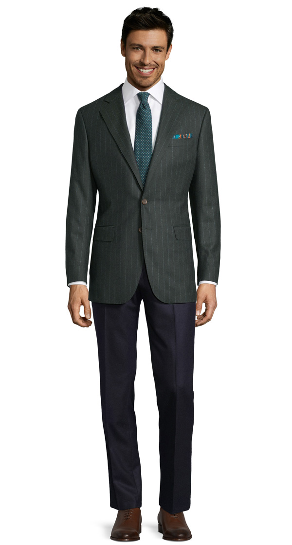 Blue Stripe Green Blazer