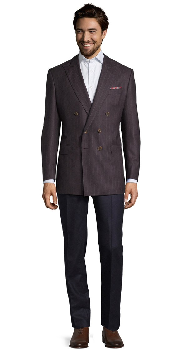 Blue Stripe Brown Blazer