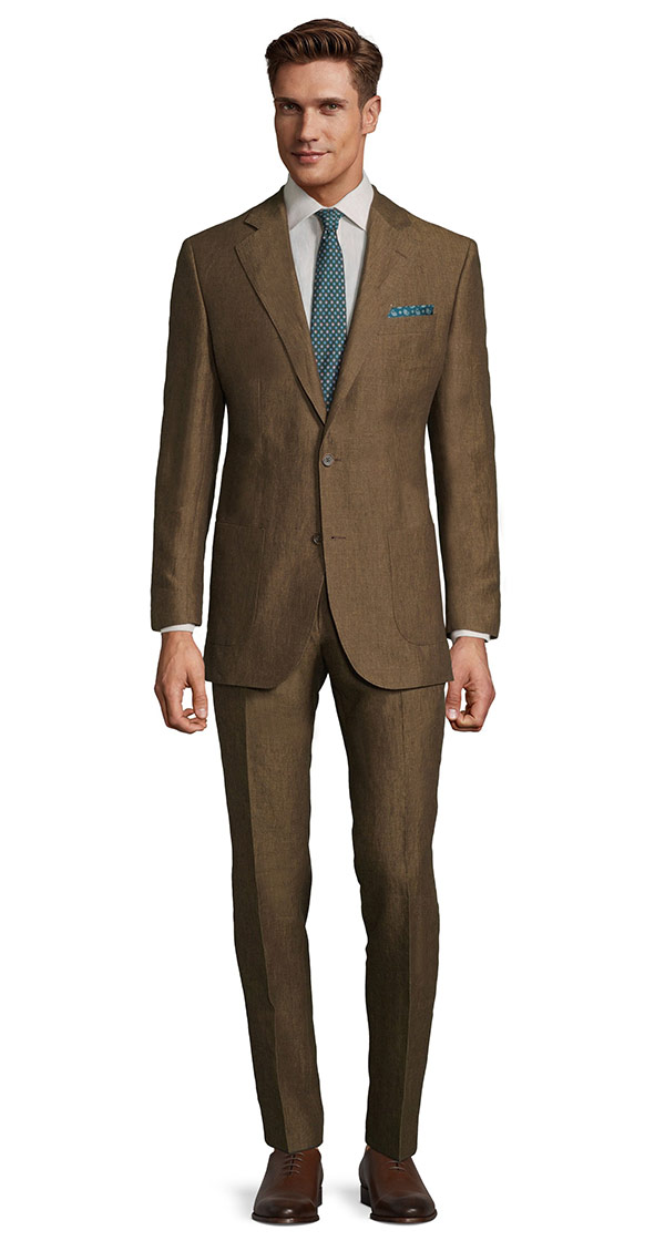 Natural Brown Linen Suit