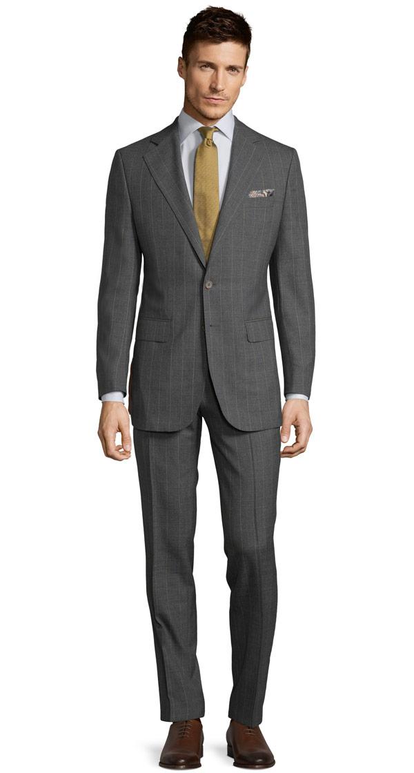 Tropical Rustic Yellow Stripe Grey Suit