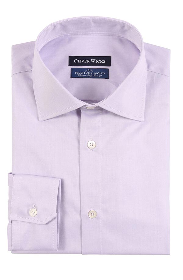 Lavender Two-Ply Cotton Twill Shirt