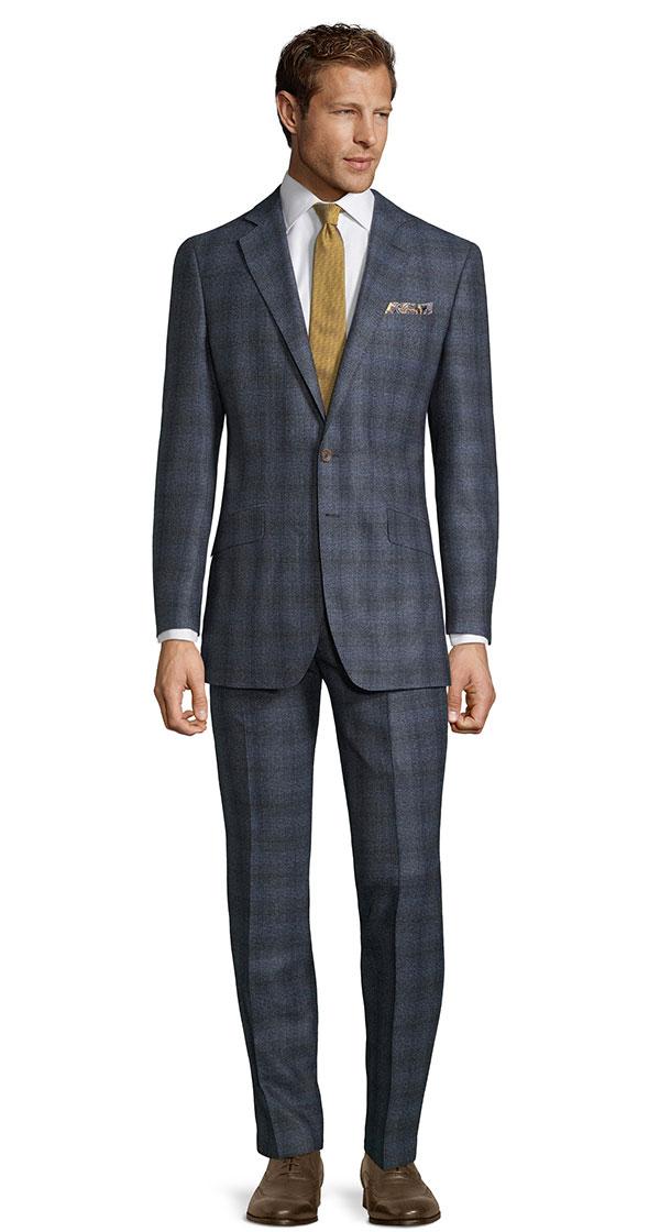 Blue Plaid Natural Stretch Suit