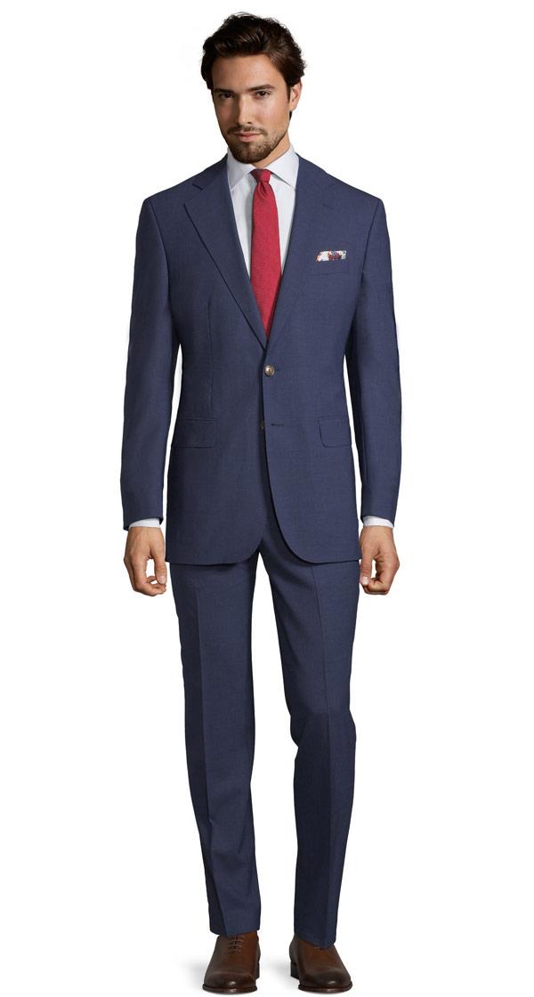 Solid Blue Natural Stretch Suit