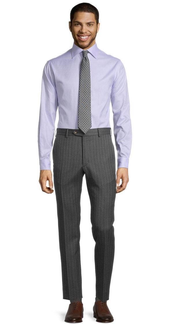 Lavender Stripe Grey Mouline Pants