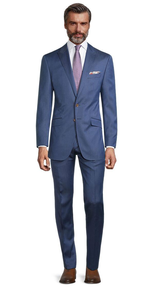 Prussian Blue Wool & Silk Suit