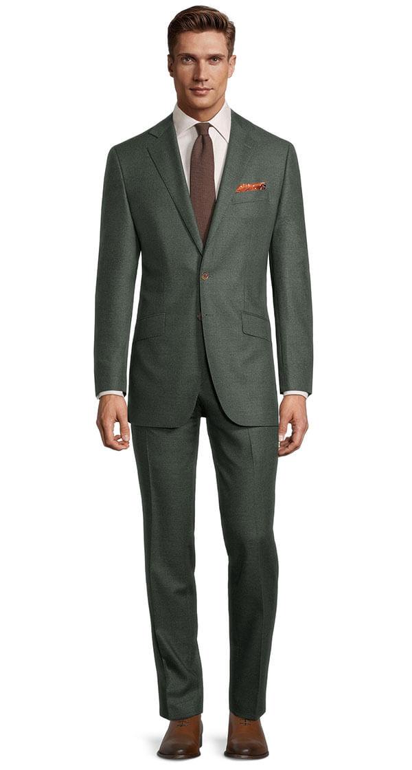 Worsted Chine Dark Green Suit
