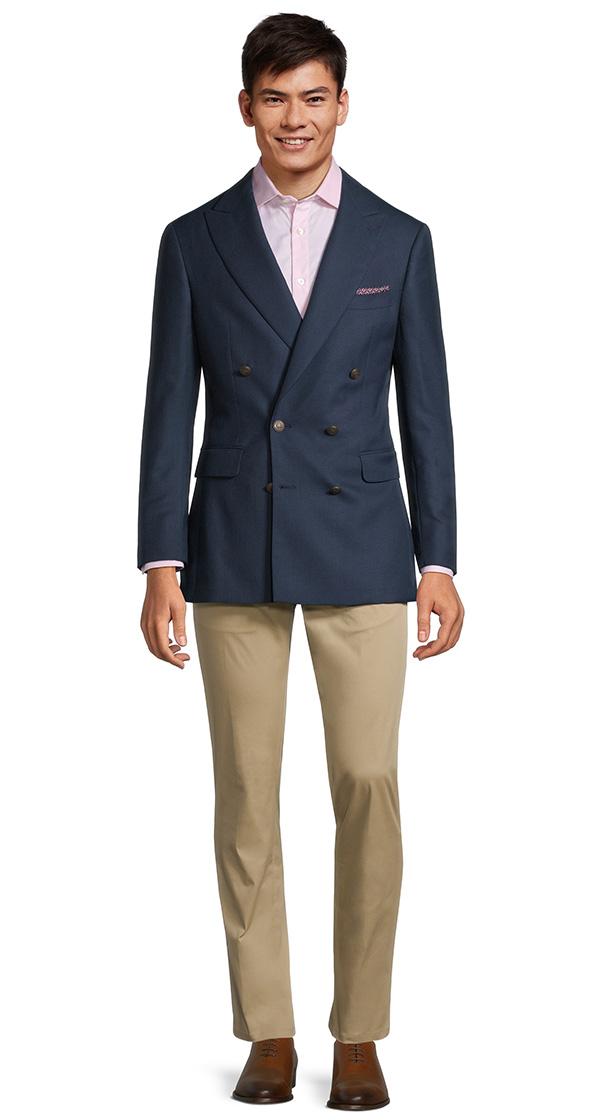 Teal Blue Hopsack Blazer