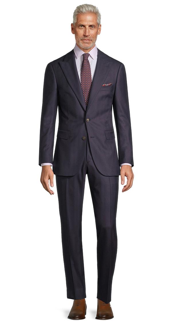 Indigo Blue Herringbone Suit