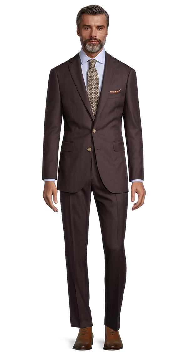 Brown Herringbone Suit