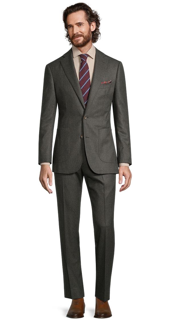 Green Houndstooth Flannel Suit
