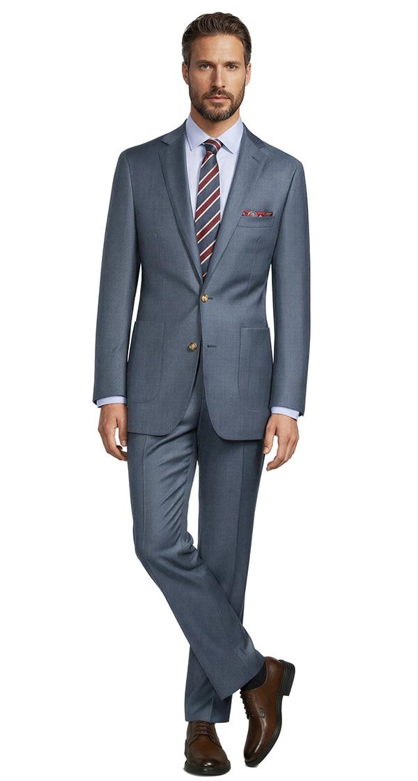Steel Blue Sharkskin Suit