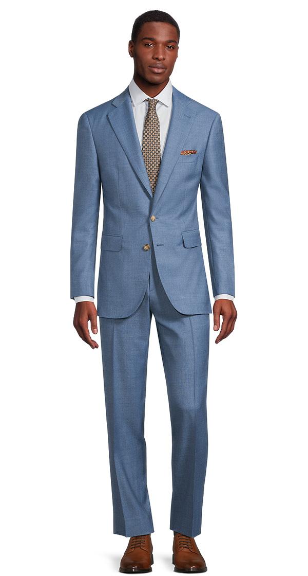 Sky Blue Pick & Pick Natural Bi-Stretch Suit