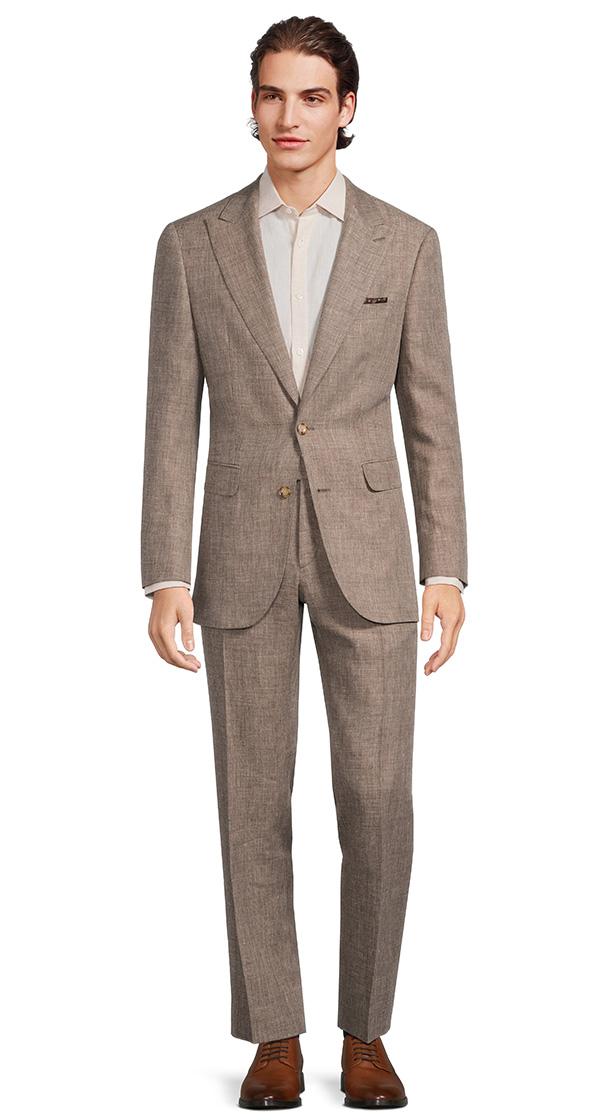 Natural Brown Wool & Linen Suit