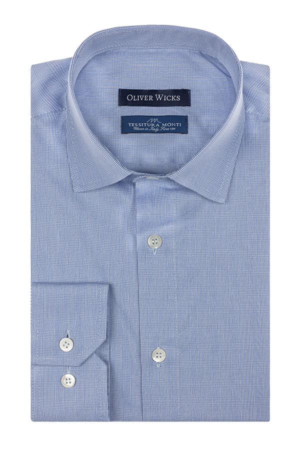 Light Blue Plaid Cotton Shirt