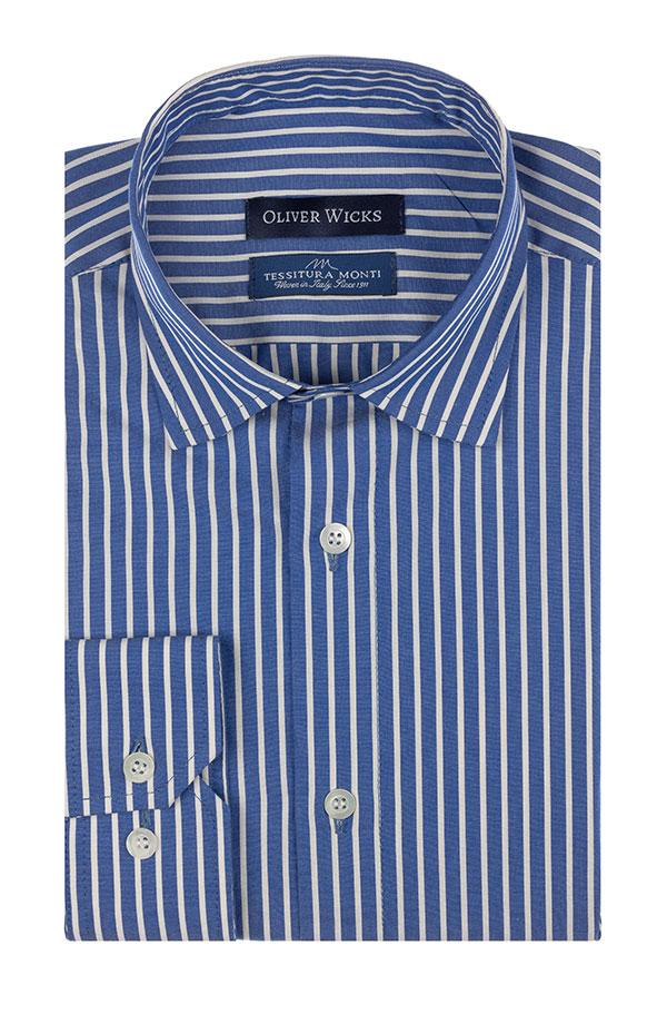 White Striped Blue Cotton Shirt