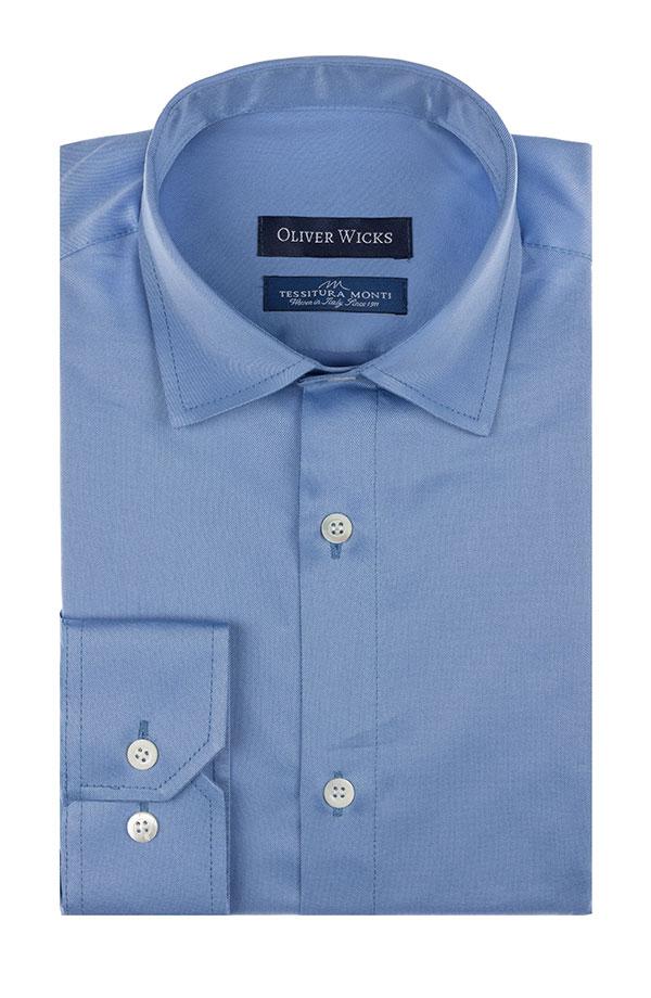 Blue Cotton Twill Shirt