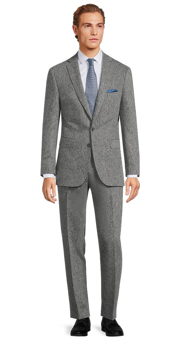 Grey Donegal Tweed Wool & Cashmere Suit