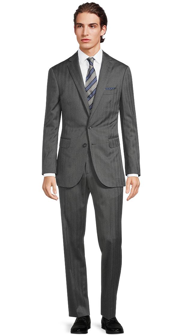 Grey Herringbone Suit