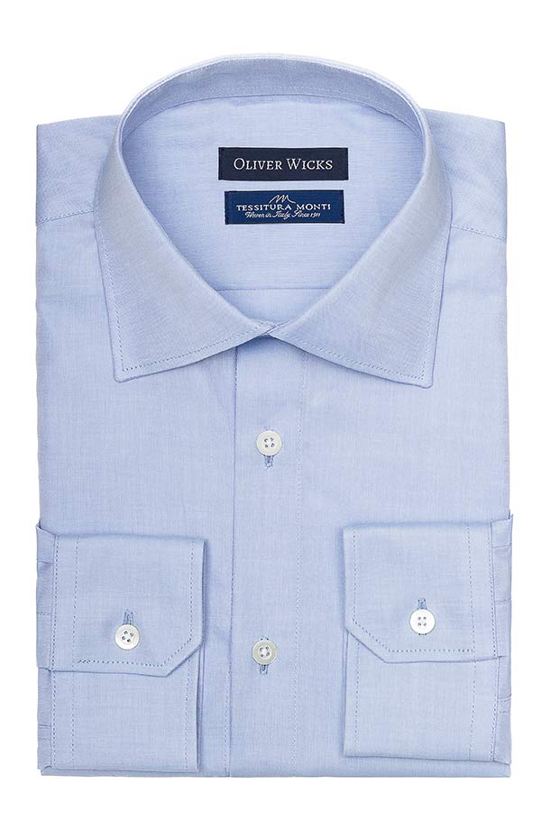 Light Blue Two-Ply Cotton Oxford Shirt