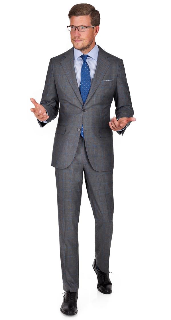 Vendetta Premium Grey Plaid Suit