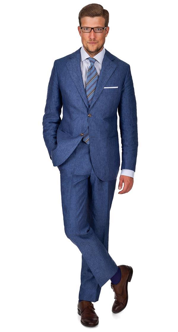 Sky Blue Linen Suit