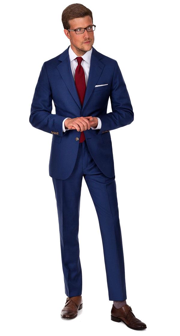 Hopsack Blue Suit