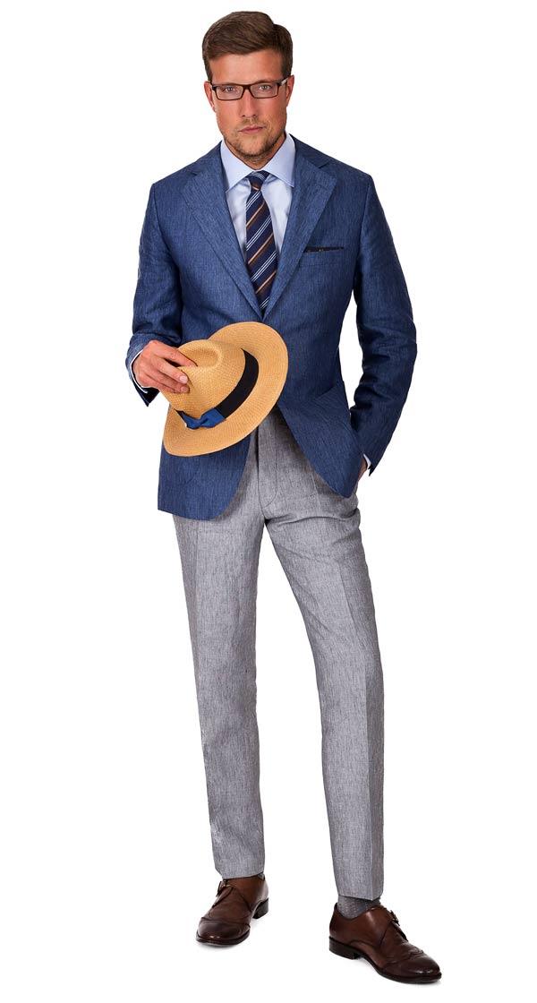 Sky Blue Linen Blazer