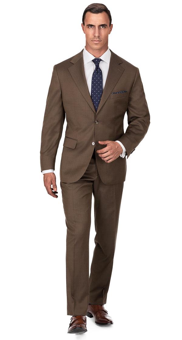 Premium Coffee Brown Wool & Silk Suit